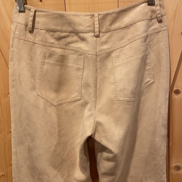 Icicle Shanghai Faux Suede Pants Wide Straight Leg Size 6 - Picture 6 of 10